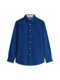 Regular Fit Linen Blend Button-Down Shirt carbon navy