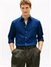 Regular Fit Linen Blend Button-Down Shirt carbon navy