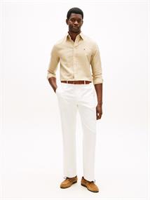 Regular Fit Linen Blend Button-Down Shirt sandalwood