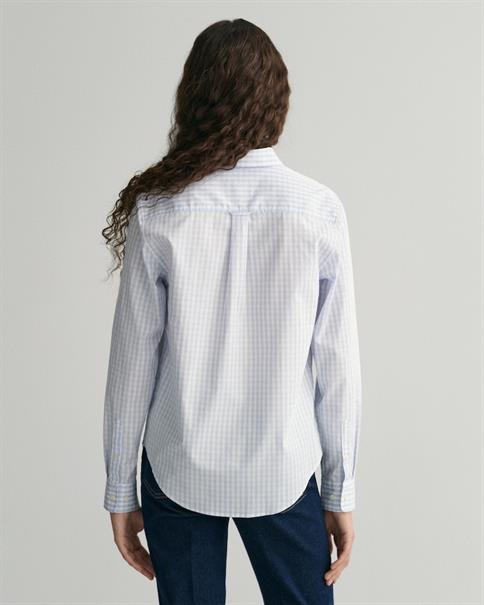 Regular Fit Popeline Bluse mit Vichy-Karo light blue