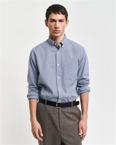 Regular Fit Popeline Hemd mit Vichy-Minikaro college blue