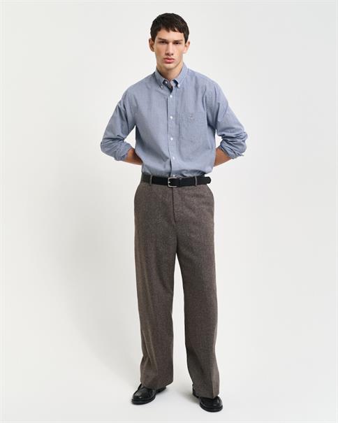 Regular Fit Popeline Hemd mit Vichy-Minikaro college blue