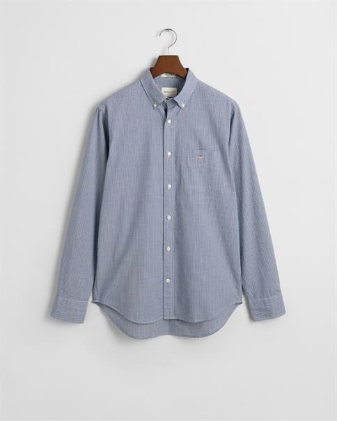 Regular Fit Popeline Hemd mit Vichy-Minikaro college blue