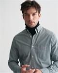 Regular Fit Popeline Hemd mit Vichy-Minikaro deep forest green