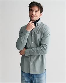 Regular Fit Popeline Hemd mit Vichy-Minikaro deep forest green