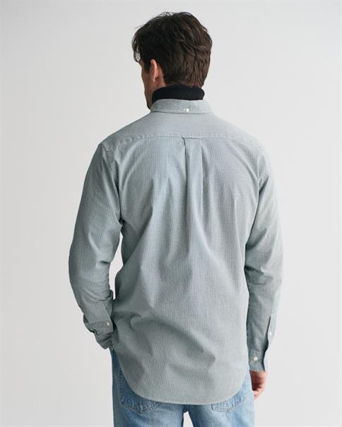 Regular Fit Popeline Hemd mit Vichy-Minikaro deep forest green