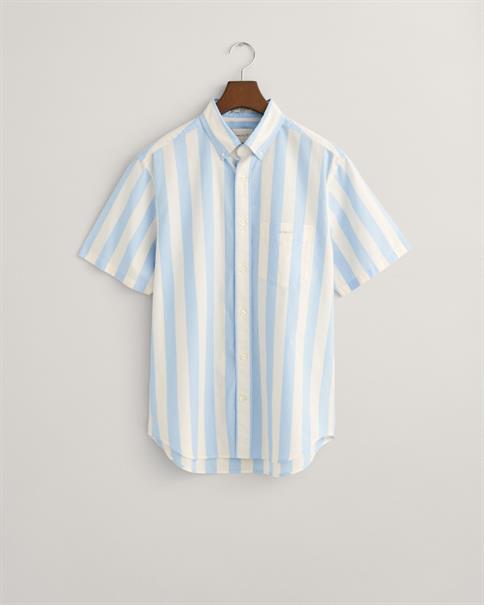 Regular Fit Popeline Kurzarmhemd mit Sonnenschirmstreifen capri blue