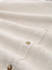 Regular Fit Resort Hemd mit Leinenanteil cashew beige stripe