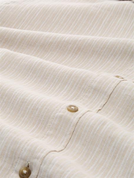 Regular Fit Resort Hemd mit Leinenanteil cashew beige stripe
