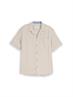 Regular Fit Resort Hemd mit Leinenanteil cashew beige stripe