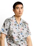 Regular Fit Resort Kurzarmhemd aus Viskose off white beach design