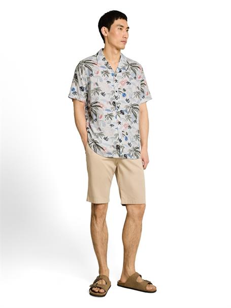 Regular Fit Resort Kurzarmhemd aus Viskose off white beach design