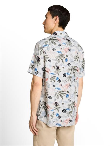 Regular Fit Resort Kurzarmhemd aus Viskose off white beach design