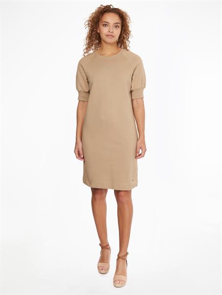 REGULAR GRAPHIC C-NK SHORT DRESS beige