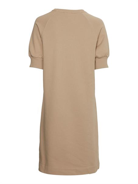 REGULAR GRAPHIC C-NK SHORT DRESS beige