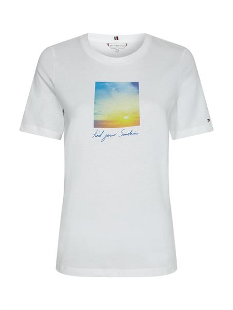 REGULAR PHOTOPRINT C-NK TEE SS white sunshine graphic