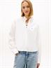 Relaxed Fit Cropped Poplin Shirt ecru