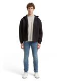 Relaxed Fit Hoodie Sweatjacke aus Scuba night watch black