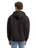 Relaxed Fit Hoodie Sweatjacke aus Scuba night watch black