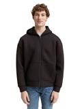 Relaxed Fit Hoodie Sweatjacke aus Scuba night watch black