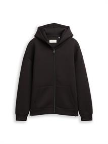Relaxed Fit Hoodie Sweatjacke aus Scuba night watch black