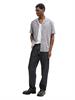 Relaxed Fit Kurzarmhemd aus Baumwolle pavement grey white structure