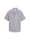 Relaxed Fit Kurzarmhemd aus Baumwolle pavement grey white structure
