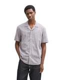 Relaxed Fit Kurzarmhemd aus Baumwolle pavement grey white structure