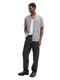 Relaxed Fit Kurzarmhemd aus Baumwolle pavement grey white structure