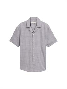Relaxed Fit Kurzarmhemd aus Baumwolle pavement grey white structure