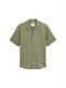 Relaxed Fit Kurzarmhemd mit Leinenanteil tree moss green