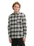Relaxed Fit Overshirt Hemd mit Karo-Muster black white check