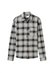 Relaxed Fit Overshirt Hemd mit Karo-Muster black white check