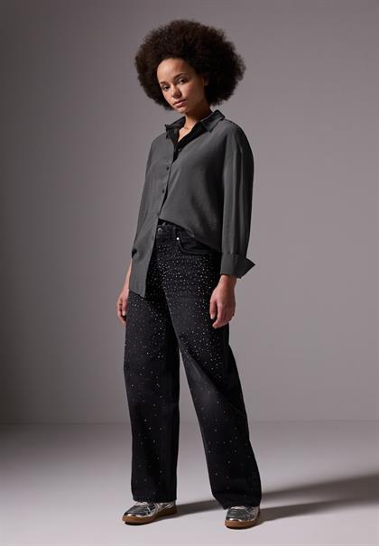 Relaxed Fit Oversize Bluse lead grey