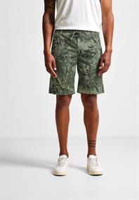 Relaxed Fit Print Shorts oregano green