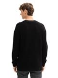 Relaxed Fit Pullover aus Baumwolle black multicolor neps