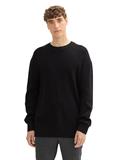 Relaxed Fit Pullover aus Baumwolle black multicolor neps