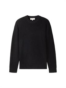 Relaxed Fit Pullover aus Baumwolle black multicolor neps