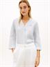 Relaxed Fit Pure Linen Half Sleeve Shirt chalk stp ecru blue orbit