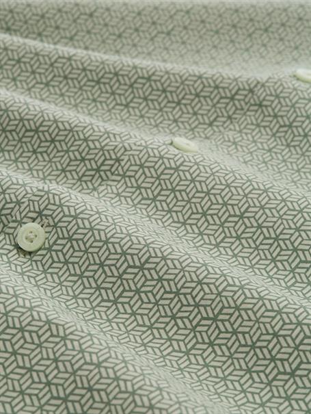 Relaxed Fit Resort Hemd aus Viskose green mint geometrical print