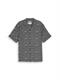 Relaxed Fit Resort Hemd mit Leinenanteil black white tropical print
