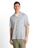 Relaxed Fit Resort Hemd mit Leinenanteil green white tropical print