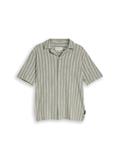 Relaxed Fit Resort Hemd mit Leinenanteil sea spray green stripe