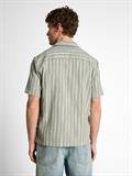 Relaxed Fit Resort Hemd mit Leinenanteil sea spray green stripe