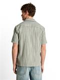 Relaxed Fit Resort Hemd mit Leinenanteil sea spray green stripe