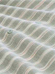 Relaxed Fit Resort Hemd mit Leinenanteil sea spray green stripe