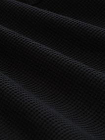 Relaxed Fit Resort Hemd mit Waffelstruktur deep black