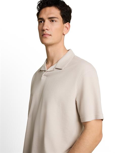 Relaxed Fit Resort Poloshirt mit Waffelstruktur clouds grey
