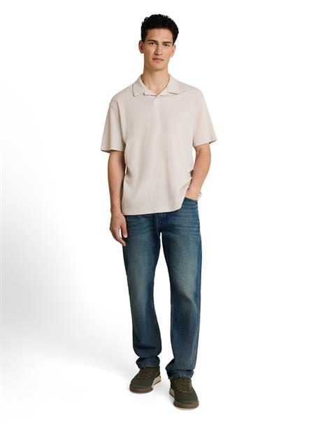 Relaxed Fit Resort Poloshirt mit Waffelstruktur clouds grey