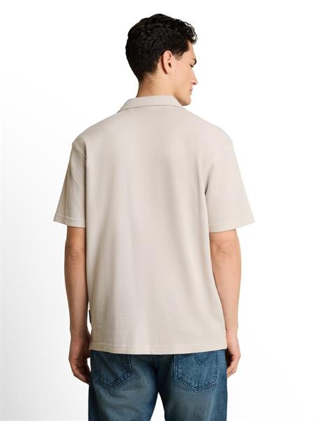 Relaxed Fit Resort Poloshirt mit Waffelstruktur clouds grey
